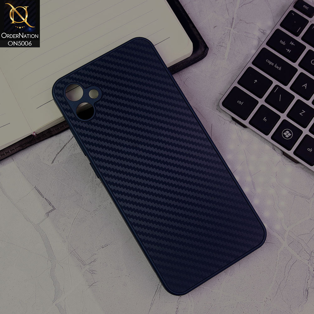 Samsung Galaxy M04 4G Cover - Dark Blue -  Carbon Fiber Anti-explosion Camera Protection Cover