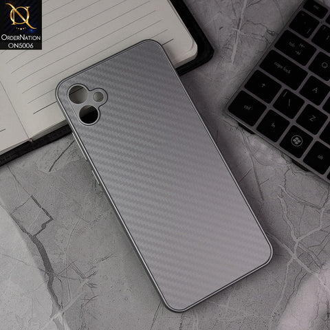 Samsung Galaxy M04 4G Cover - Silver -  Carbon Fiber Anti-explosion Camera Protection Cover