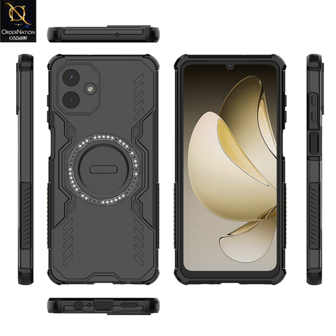 Samsung Galaxy M07 Cover - Black -  New Cooling Non-Slip Shockproof Magsafe Full Coverage Back Cover