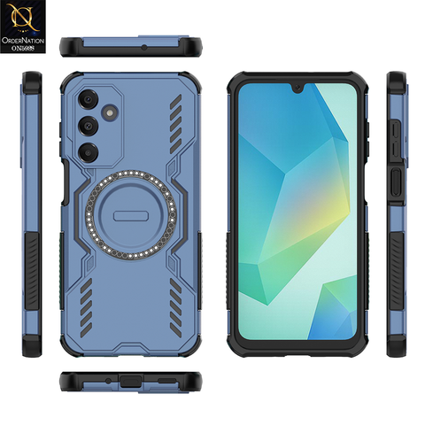 Samsung Galaxy F17 Cover - Blue - New Cooling Non-Slip Shockproof Magsafe Full Coverage Back Cover