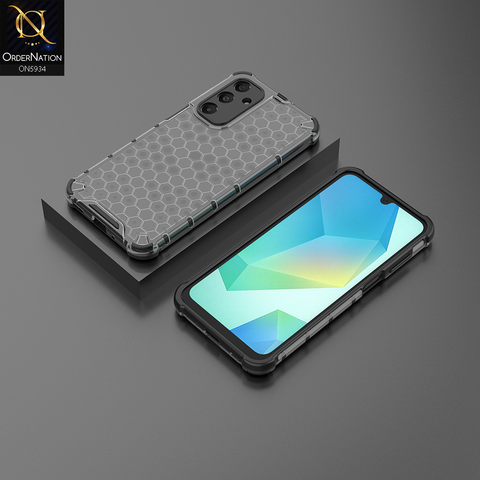Samsung Galaxy A16 5G Cover - Black - Airbag Shockproof Hybrid Honeycomb Transparent Case