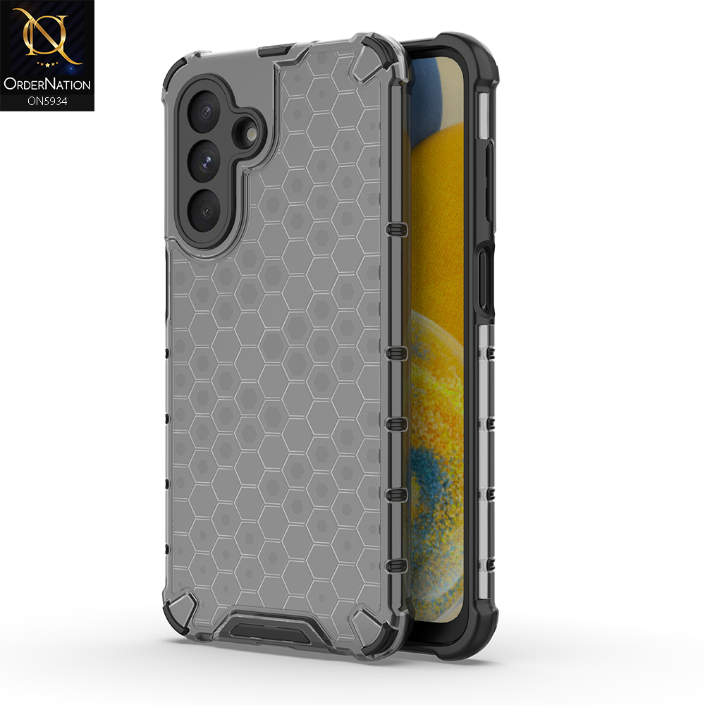 Samsung Galaxy A17 Cover - Black - Airbag Shockproof Hybrid Honeycomb Transparent Case