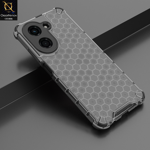 Xiaomi Poco C71 4G Cover - Black - Airbag Shockproof Hybrid Honeycomb Transparent Case