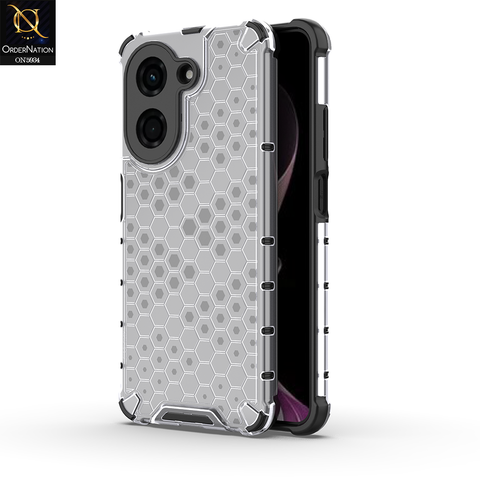 Xiaomi Poco C71 4G Cover - Transparent - Airbag Shockproof Hybrid Honeycomb Transparent Case