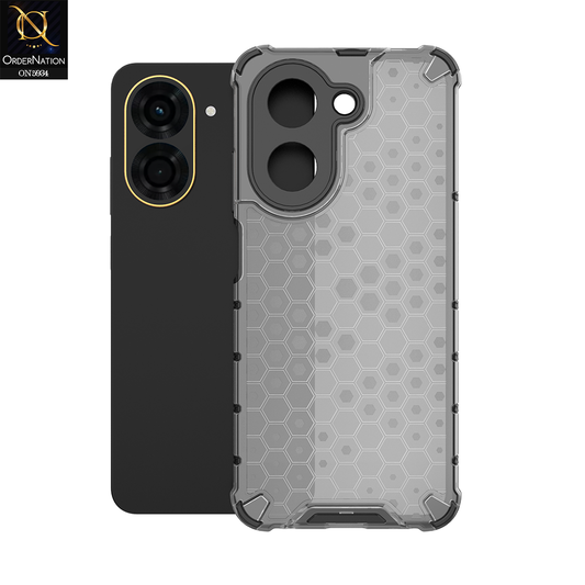 Xiaomi Redmi A5 4G Cover - Black - Airbag Shockproof Hybrid Honeycomb Transparent Case