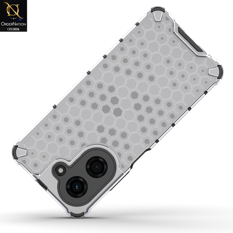 Xiaomi Poco C71 4G Cover - Transparent - Airbag Shockproof Hybrid Honeycomb Transparent Case