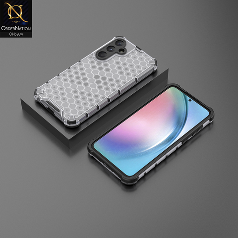 Samsung Galaxy A35 Cover - Transparent - Airbag Shockproof Hybrid Honeycomb Transparent Case