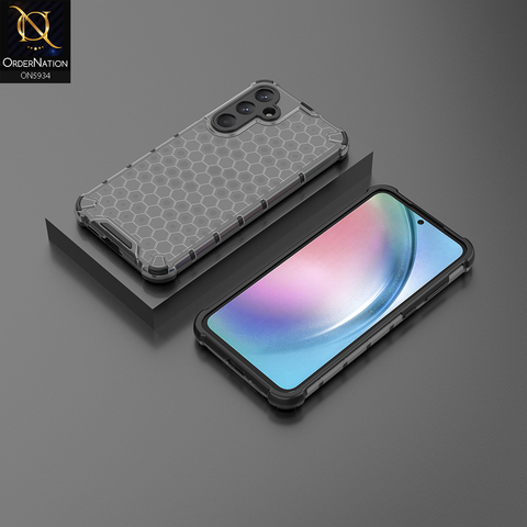 Samsung Galaxy A35 Cover - Black - Airbag Shockproof Hybrid Honeycomb Transparent Case