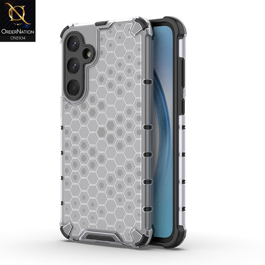 Samsung Galaxy A35 Cover - Transparent - Airbag Shockproof Hybrid Honeycomb Transparent Case