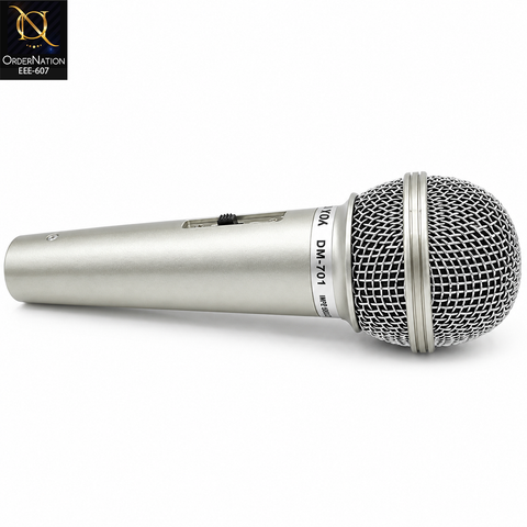 DM-701 Wired Dynamic Microphone with 3m Cable, ON/OFF Switch & Metal Body for Singing & Karaoke with 6.5mm Jack