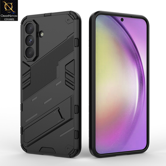 Samsung Galaxy A56 Cover - Black - New Ultra Punk TPU Shockproof Phone Case with Kickstand And Camera Protection