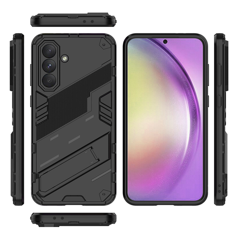 Samsung Galaxy A36 Cover - Black - New Ultra Punk TPU Shockproof Phone Case with Kickstand And Camera Protection