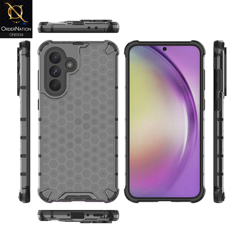 Samsung Galaxy A36 Cover - Black - Airbag Shockproof Hybrid Honeycomb Transparent Case