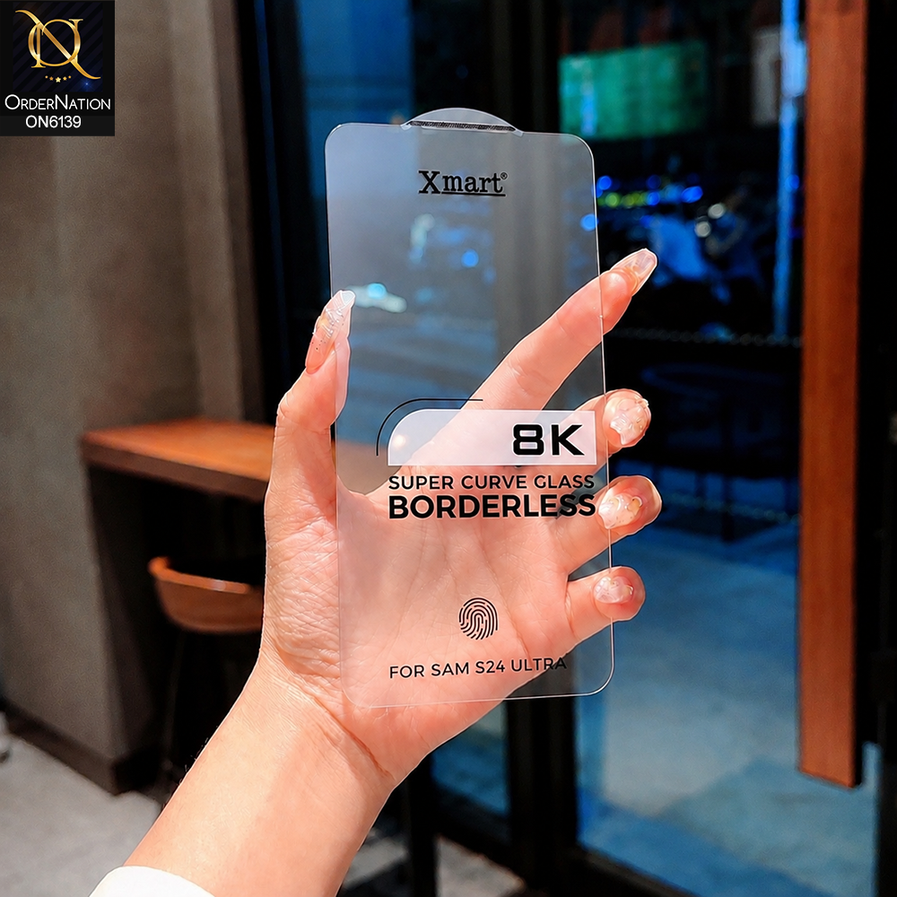 Samsung Galaxy S24 Ultra Protector - Transparent - Xmart 8K Tempered Glass Anti Static Screen Protector With Curved Clear Screen Film