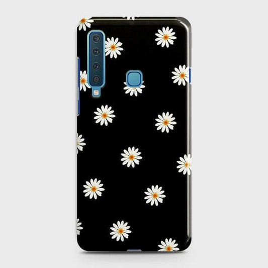 Samsung Galaxy A9s Cover - Matte Finish - White Bloom Flowers with Black Background Printed Hard Case with Life Time Colors Guarantee ( Fast Delivery )