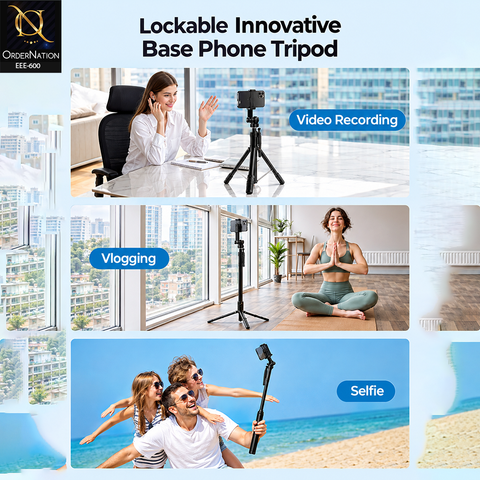 B16 1.7M (67-Inch) Selfie Stick Tripod with Wireless Remote, Adjustable Phone Holder & Stable Base
