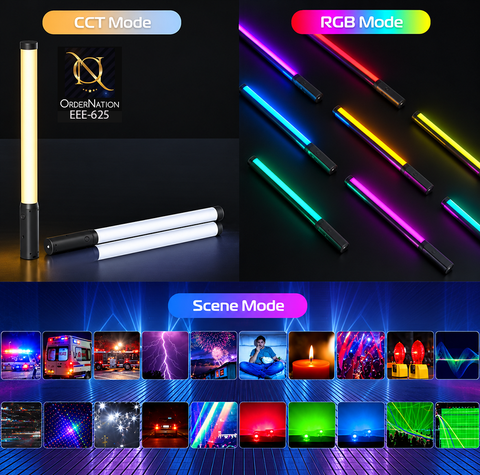 LS-188 25W Rechargeable RGB LED Video Light Stick with Remote Control & Removable Barn Doors for Photography, Vlogging & Live Streaming