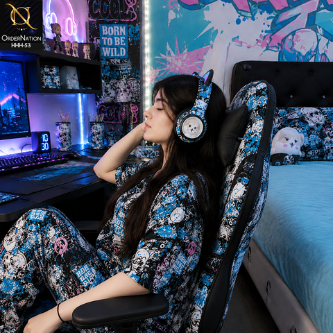 GRAFFITI AKZ37 Wireless Gaming Headset with Bluetooth V5.3, RGB LED Lights & Stereo Sound