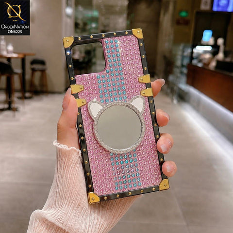 iPhone 15 Cover - Pink - New Glamorous Bling Phone Cover with Crystal Animal Design Ring Holder