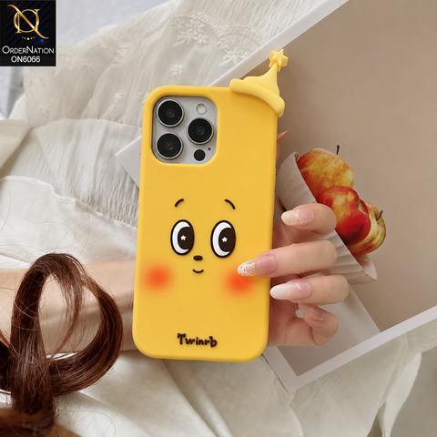iPhone 13 Pro Max Cover - Yellow - Luxury 3D Yellow Silicone Case