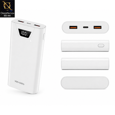 VEN-DENS VD-PB043 10000mAh Fast Charging Power Bank with Digital Display – Portable USB Power Bank