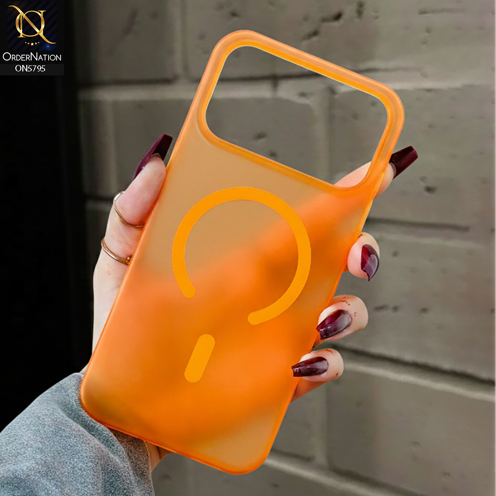 iPhone 17 Pro Max Cover - Orange - New Classic Anti-Slip Optimal Grip Semi Transparent Case With Aluminuim Alloy Lens Proetction