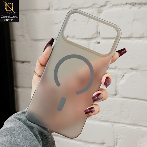 iPhone 17 Pro Max Cover - Gray - New Classic Anti-Slip Optimal Grip Semi Transparent Case With Aluminuim Alloy Lens Proetction