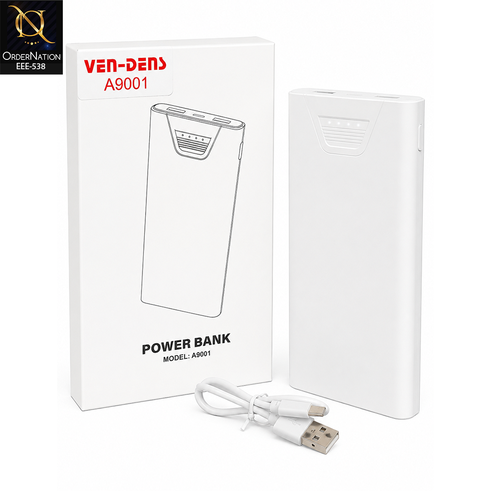 VEN-DENS A9001 Power Bank Portable Rechargeable Battery Backup with USB Charging