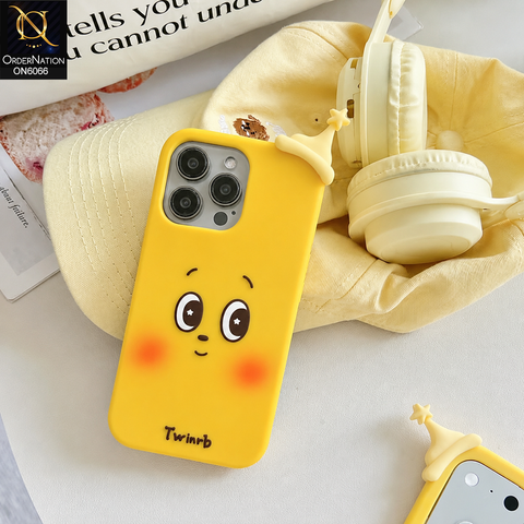 iPhone 13 Pro Max Cover - Yellow - Luxury 3D Yellow Silicone Case