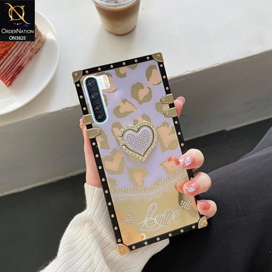 Oppo Reno 3 Cover - Design3 - Heart Bling Diamond Glitter Soft TPU Trunk Case With Ring Holder