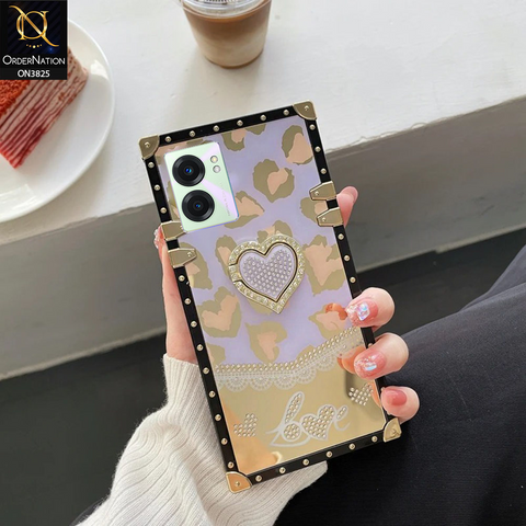 Vivo S12 Cover - Design3 - Heart Bling Diamond Glitter Soft TPU Trunk Case With Ring Holder