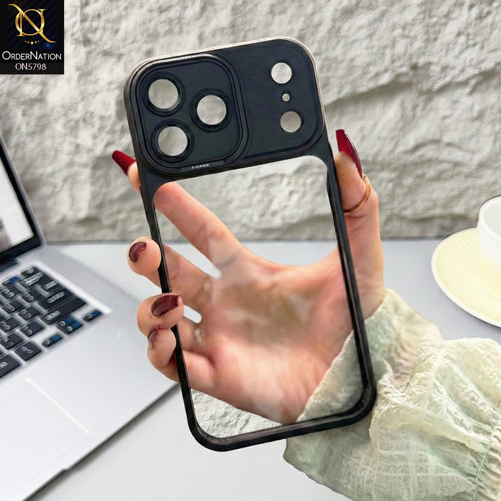 iPhone 17 Pro Cover - Black - J-Case High Quality Tpu Soft Bordered Case With Clear Part And Camera Ring Protection