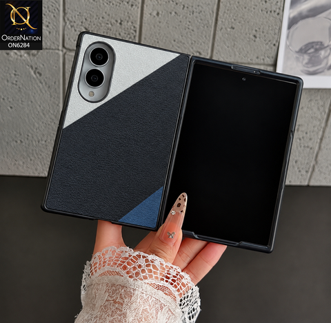 Samsung Galaxy Z Fold 8 Cover - Black - Premium Leather Textured Protective Flip Phone Case with Dual Camera Cutout