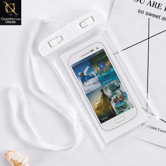 Waterproof Phone Pouch with Adjustable Neck Lanyard and Touchscreen Protection