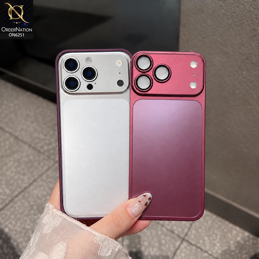 iPhone 17 Pro Cover - Maroon with Cherry Ring - Frame Aluminum Metal Phone Case - Transfer your Phone Looks into iPhone 18 Pro Max