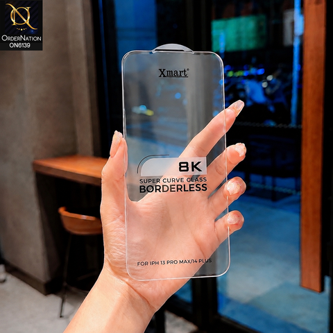 iPhone 14 Plus Protector - Transparent - Xmart 8K Tempered Glass Anti Static Screen Protector With Curved Clear Screen Film