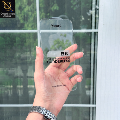 iPhone 15 Pro Protector - Transparent - Xmart 8K Tempered Glass Anti Static Screen Protector With Curved Clear Screen Film