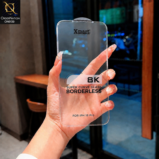 iPhone 18 Pro Protector - Transparent - Xmart 8K Tempered Glass Anti Static Screen Protector With Curved Clear Screen Film