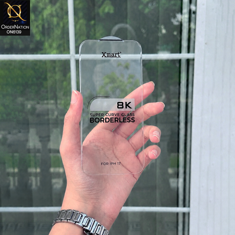 iPhone 17 Protector - Transparent - Xmart 8K Tempered Glass Anti Static Screen Protector With Curved Clear Screen Film