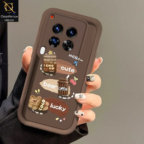 Tecno Camon 30 Premier 5G - Brown - Trendy 3D Cute Cartoon And Coffee Chocolate Soft Silicon Shockproof Case With Camera Protection