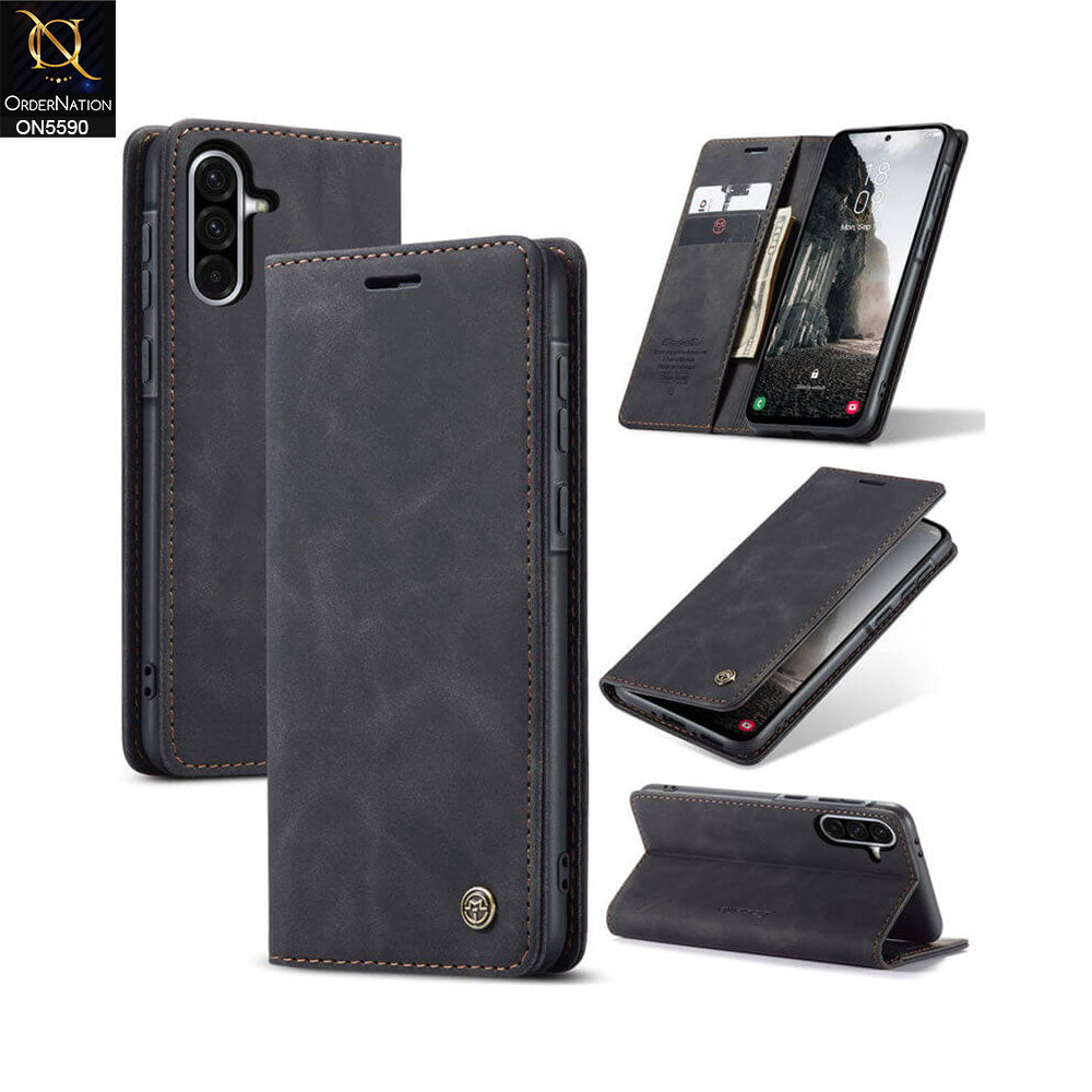Samsung Galaxy A36 Cover - Black -  CaseMe Premium High Quality Wallet Magnetic Suede Leather Case