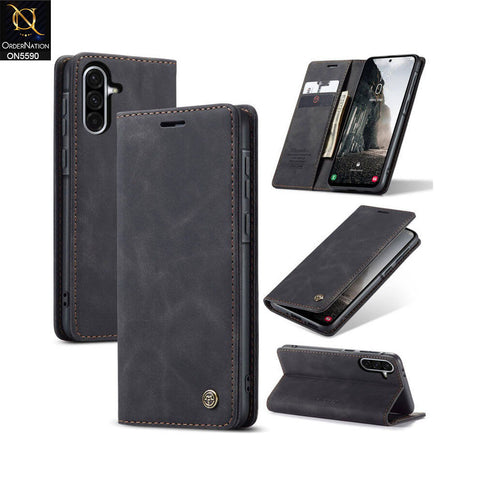 Samsung Galaxy A36 Cover - Black -  CaseMe Premium High Quality Wallet Magnetic Suede Leather Case