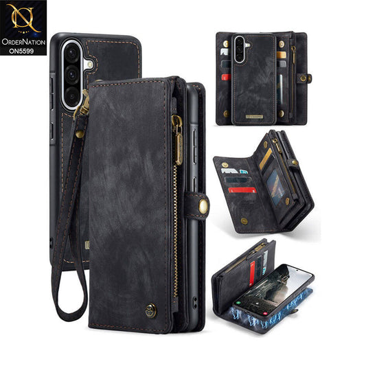 Samsung Galaxy A36 Cover - Black -  New Premium CaseMe  Detachable Folio Zipper Purse Leather Wallet Case with 8 Card Slots