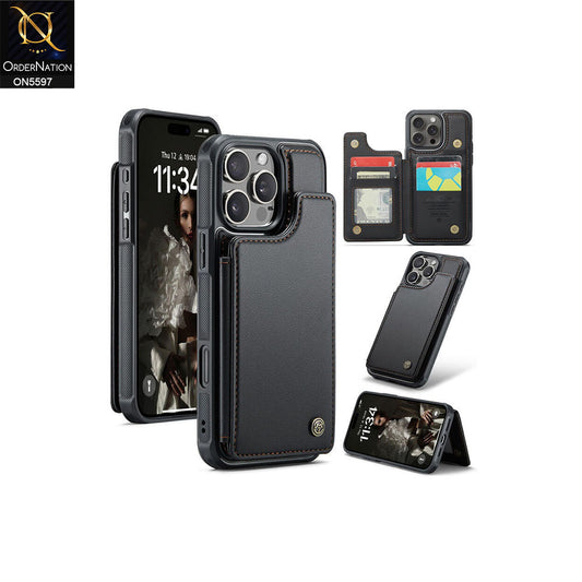 Samsung Galaxy S25 Ultra Cover - Black -  CaseMe Premium Wallet Case with RFID Blocking & Kickstand Black