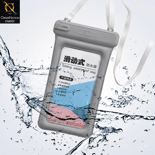 Sliding Waterproof Phone Pouch with Secure Seal and Adjustable Neck Strap