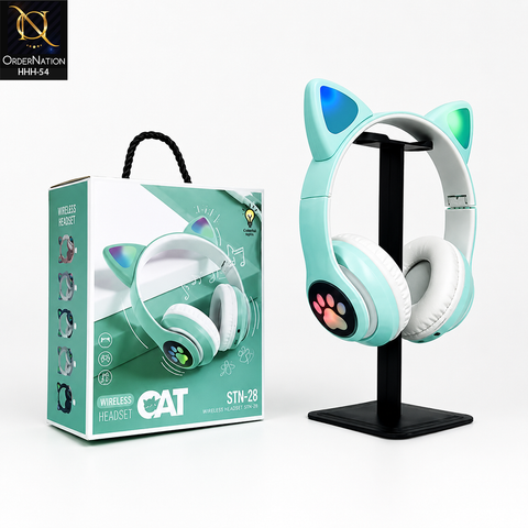 Wireless Cat Headset STN-28 – Cute Foldable Bluetooth Headphones with Comfortable Ear Cushions