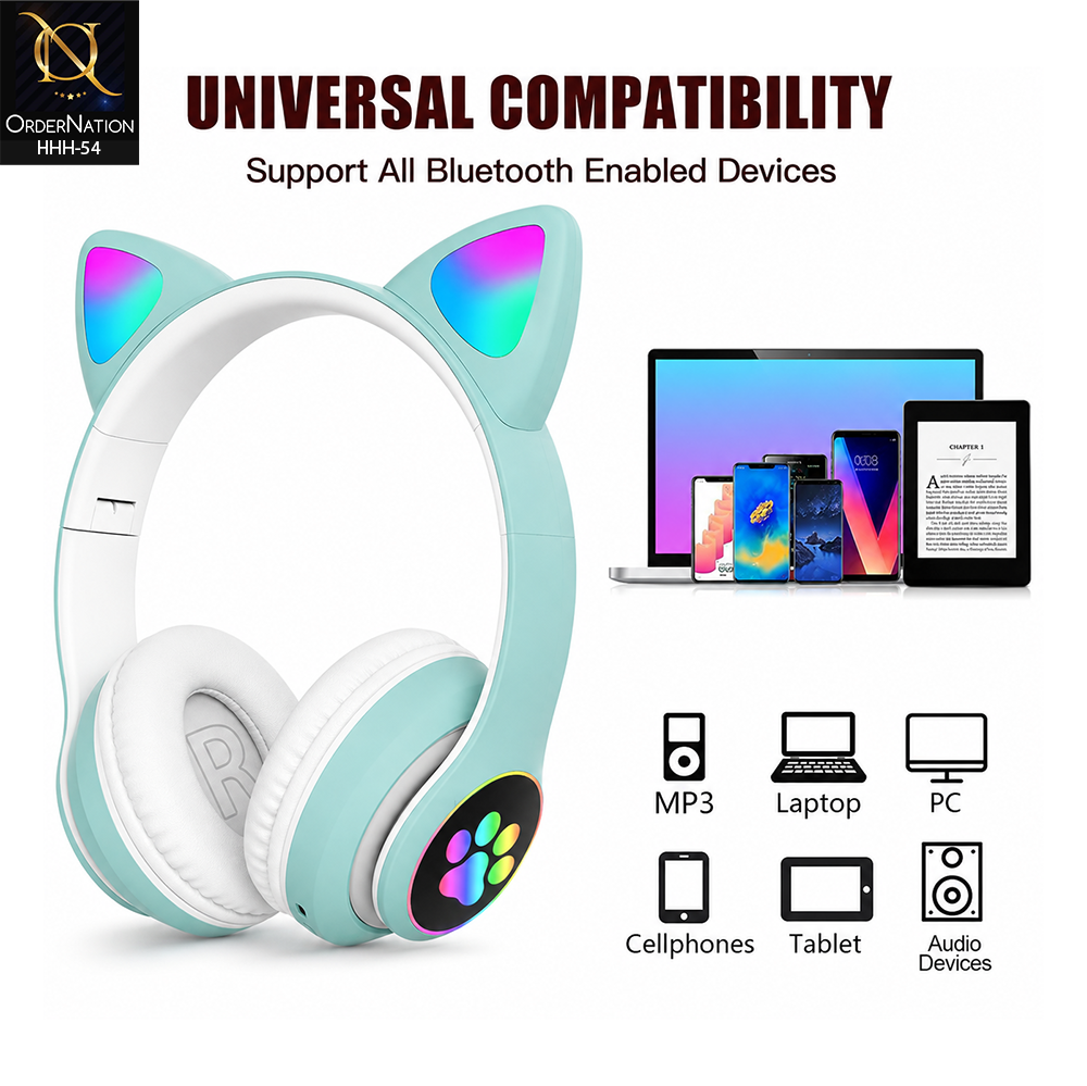Wireless Cat Headset STN-28 – Cute Foldable Bluetooth Headphones with Comfortable Ear Cushions