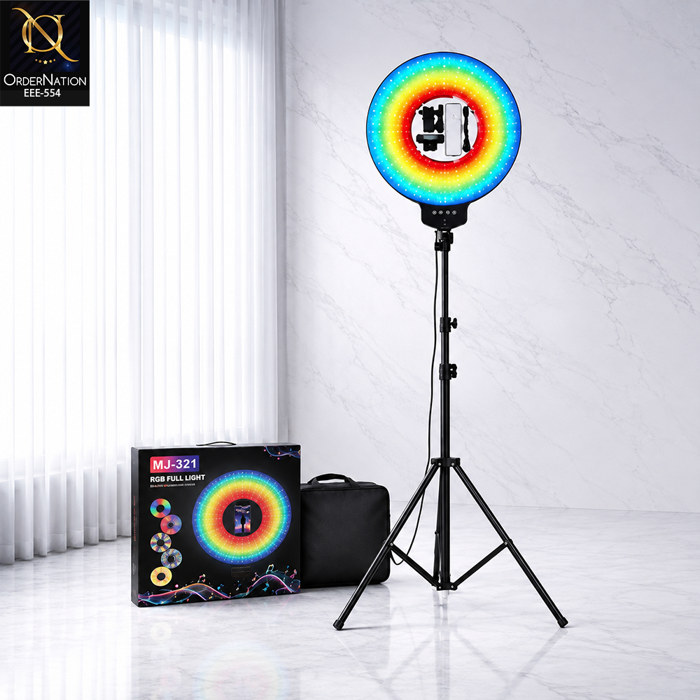 MJ-321 RGB Fill Light Kit Portable Ring Light with Carry Case (Without Tripod)