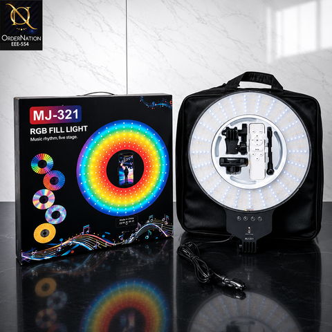 MJ-321 RGB Fill Light Kit Portable Ring Light with Carry Case (Without Tripod)