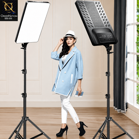 RL-24 LED Video Light Panel with Tripod Stand, Remote Control & 3 Lighting Modes (Without Tripod Stand)